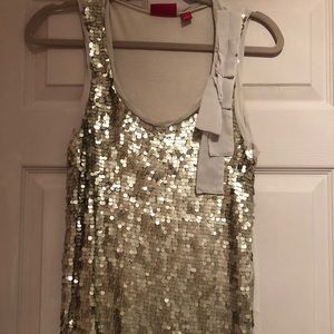 Scoop neck sequin tank
